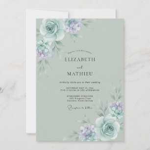 Sage Green Marvelous Spring Wedding Invitation