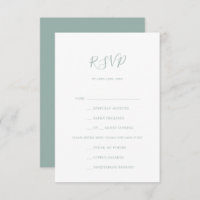 Sage Green Menu Choice RSVP Card