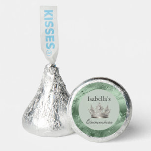 Sage Green Metallic Tiara Crown Quinceañera Hershey®'s Kisses®