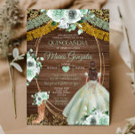 Sage Green Mexican Quinceañera Rustic Wood Invitation<br><div class="desc">Sage Green Mexican Quinceañera Rustic Wood Invitation
Mis Quince 15 Anos,  16th Birthday, </div>