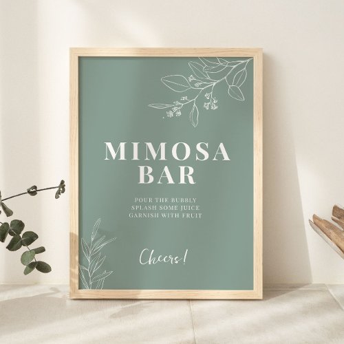Sage Green Mimosa Bar Wedding Sign 