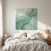 Sage Green Mineral Vein Abstract - Organic Modern
