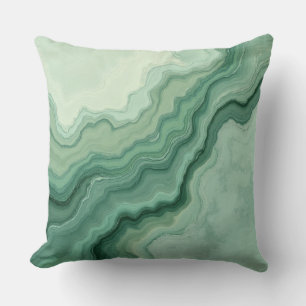 Sage Green Mineral Vein Abstract - Organic Modern Throw Pillow