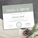 Sage Green Minimal Certificate of Completion Award<br><div class="desc">If you need any further customisation please feel free to message me on yellowfebstudio@gmail.com.</div>