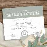Sage Green Minimal Certificate of Participation<br><div class="desc">If you need any further customisation please feel free to message me on yellowfebstudio@gmail.com.</div>