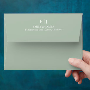 Sage Green Minimal Chic Wedding Envelope