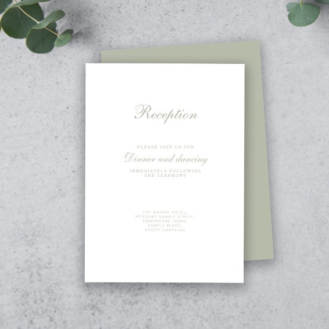 Sage Green Minimal Elegant Wedding Enclosure Card (Creator Uploaded)