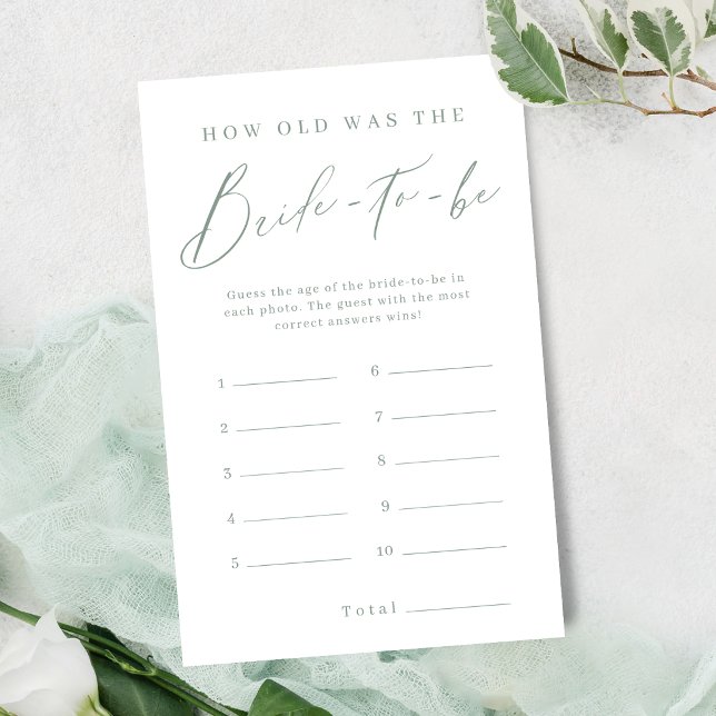 Sage green minimal how old was the bride game (Sage green minimal how old was the bride game)