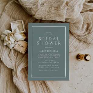 Sage Green Minimal Modern Bridal Shower Invitation