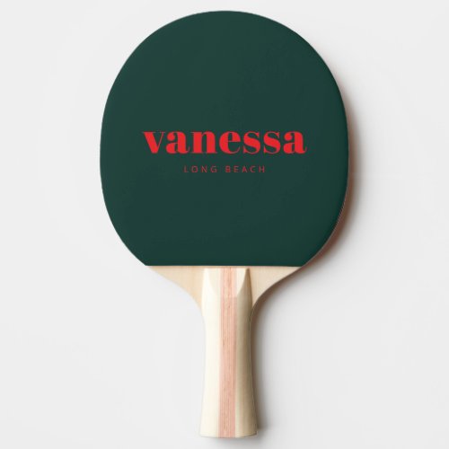 Sage Green Minimal Modern Classic Name Ping Pong Paddle