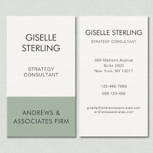 Sage Green Minimal Professional Corporate Modern Business Card