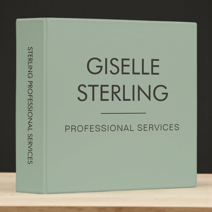 Sage Green Minimal Professional Modern Business 3 Ring Binder