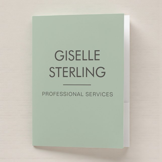 Sage Green Minimal Professional Modern Business Pocket Folder (Creator Uploaded)