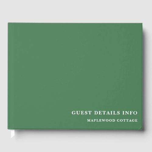 Sage Green Minimal Vacation Guest Book Style