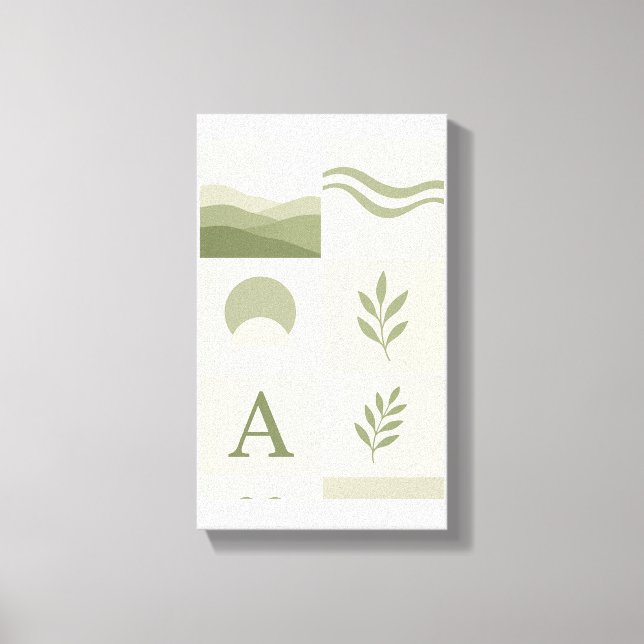 Sage Green Minimalist Abstract Wall Art (Front)