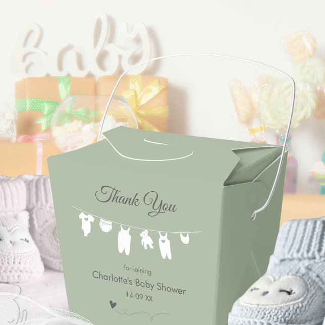 Sage Green Minimalist Baby Shower Favor Boxes (Sage Green Minimalist Baby Shower Favor Boxes ©Susanne Sachers - Sunny Mind 🌞)