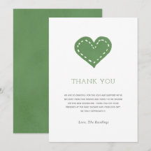 Sage Green Minimalist Baby Shower Thank You Card