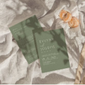 Sage Green Floral Boho Botanical Modern Wedding    Invitation