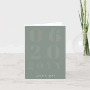 Sage Green Minimalist Bold Type Photo Wedding Thank You Card