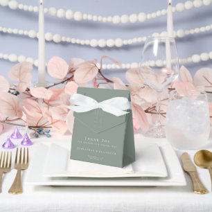 Sage Green Minimalist Bold Type Wedding Favor Boxes
