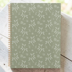 Sage Green Minimalist Botanical Leaf Planner