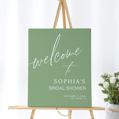 Sage Green Minimalist Bridal Shower Welcome Sign