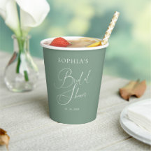 Sage Green Minimalist Calligraphy Bridal Shower