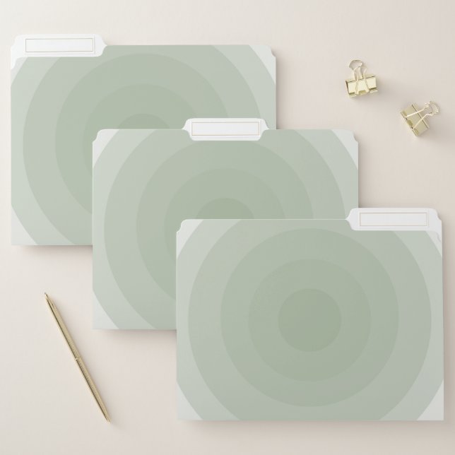 Sage Green Minimalist Circle Gradient  File Folder (Set)