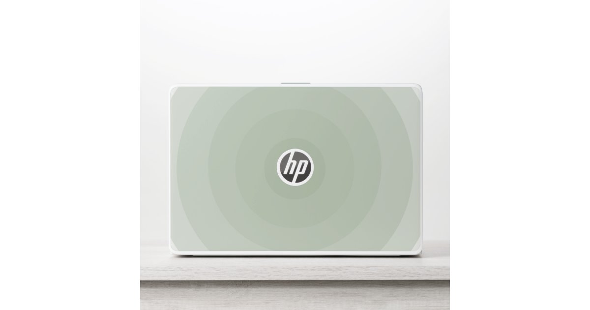 Sage Green Minimalist Circle Gradient HP Laptop Skin | Zazzle