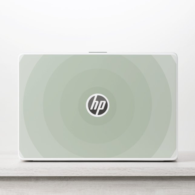 Sage Green Minimalist Circle Gradient  HP Laptop Skin (Front)