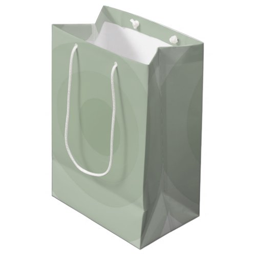 Sage Green Minimalist Circle Gradient  Medium Gift Bag