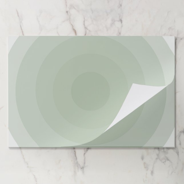 Sage Green Minimalist Circle Gradient  Paper Pad (Folded)