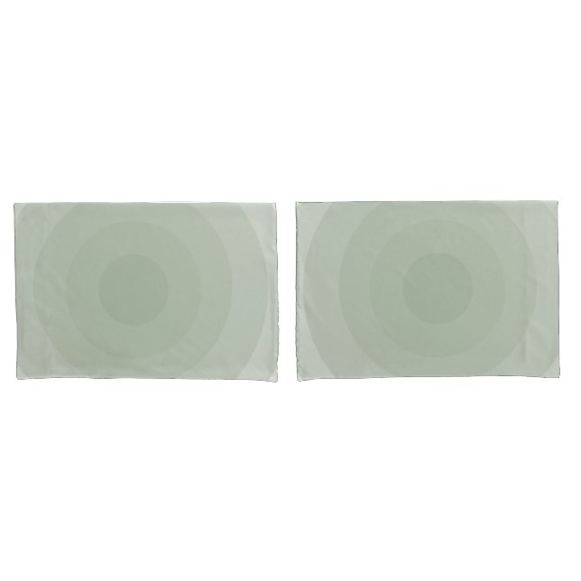 Sage Green Minimalist Circle Gradient Pillow Case (Front-Set)