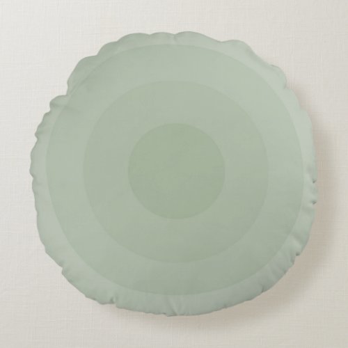 Sage Green Minimalist Circle Gradient  Round Pillow