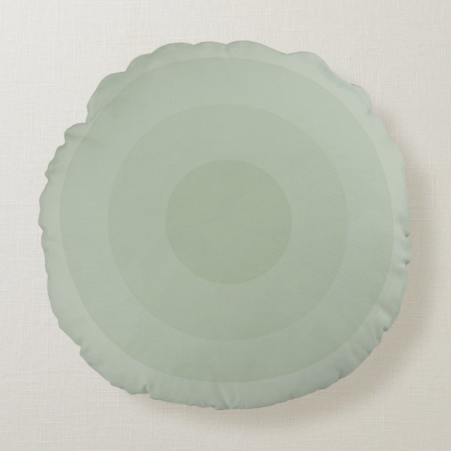 Sage Green Minimalist Circle Gradient  Round Pillow (Front)