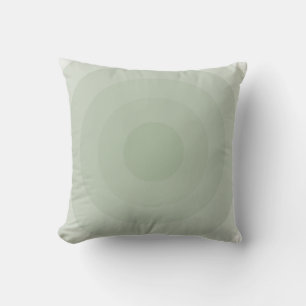 Sage Green Minimalist Circle Gradient Throw Pillow