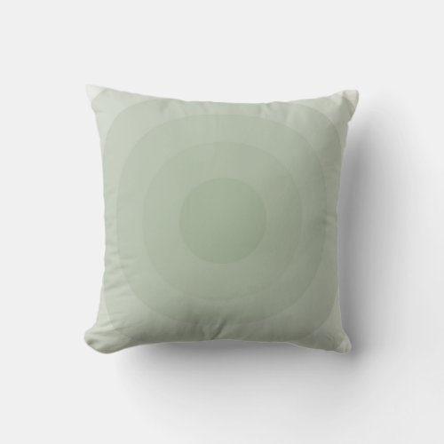 Sage Green Minimalist Circle Gradient  Throw Pillow