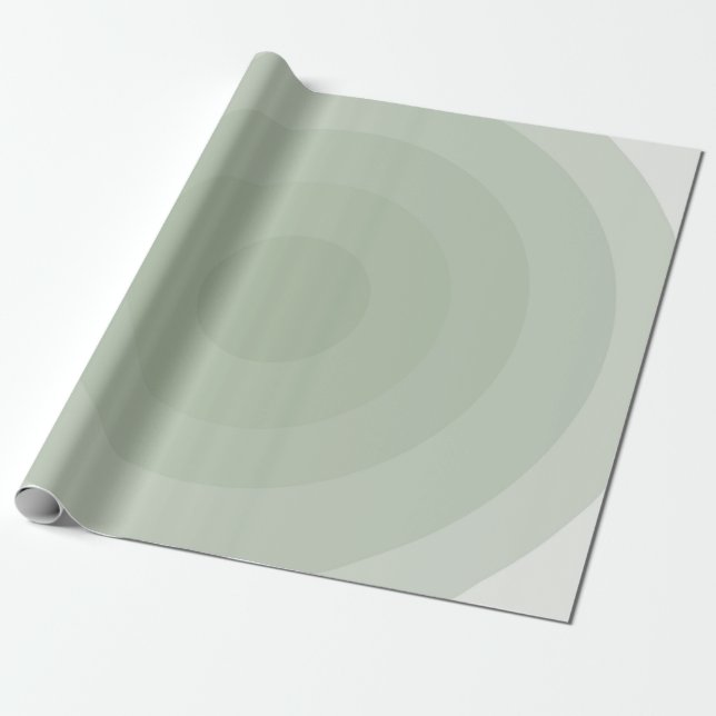 Sage Green Minimalist Circle Gradient   Wrapping Paper (Unrolled)