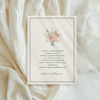 Sage Green Minimalist Elegant Bridal Shower Invitation