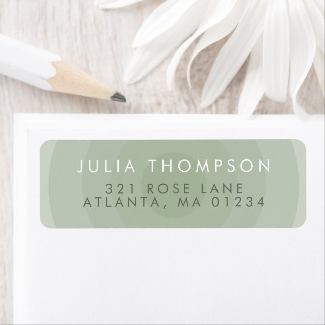 Sage Green Minimalist Gradient Return Address Label (Insitu)