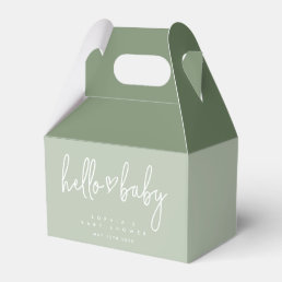 Sage Green Minimalist Modern Boho Baby Shower Favor Boxes