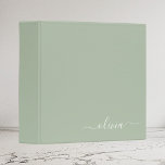 Sage Green Minimalist Modern Monogram Elegant 3 Ring Binder<br><div class="desc">Introducing our Sage Green Minimalist Modern Monogram Elegant Collection: Elevate your aesthetic with serene sophistication and timeless elegance. Our collection showcases minimalist designs in a tranquil sage green hue, complemented by refined monograms tailored to your personal style. From polished stationery to versatile accessories, each piece in our collection is meticulously...</div>