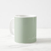 Sage Green Minimalist Modern Monogram Elegant  Coffee Mug (Front Left)