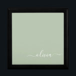Sage Green Minimalist Modern Monogram Elegant Gift Box<br><div class="desc">Introducing our Sage Green Minimalist Modern Monogram Elegant Collection: Elevate your aesthetic with serene sophistication and timeless elegance. Our collection showcases minimalist designs in a tranquil sage green hue, complemented by refined monograms tailored to your personal style. From polished stationery to versatile accessories, each piece in our collection is meticulously...</div>