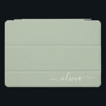 Sage Green Minimalist Modern Monogram Elegant  iPad Pro Cover<br><div class="desc">Introducing our Sage Green Minimalist Modern Monogram Elegant Collection: Elevate your aesthetic with serene sophistication and timeless elegance. Our collection showcases minimalist designs in a tranquil sage green hue, complemented by refined monograms tailored to your personal style. From polished stationery to versatile accessories, each piece in our collection is meticulously...</div>