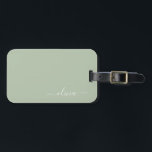 Sage Green Minimalist Modern Monogram Elegant Luggage Tag<br><div class="desc">Introducing our Sage Green Minimalist Modern Monogram Elegant Collection: Elevate your aesthetic with serene sophistication and timeless elegance. Our collection showcases minimalist designs in a tranquil sage green hue, complemented by refined monograms tailored to your personal style. From polished stationery to versatile accessories, each piece in our collection is meticulously...</div>