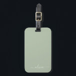 Sage Green Minimalist Modern Monogram Elegant Luggage Tag<br><div class="desc">Introducing our Sage Green Minimalist Modern Monogram Elegant Collection: Elevate your aesthetic with serene sophistication and timeless elegance. Our collection showcases minimalist designs in a tranquil sage green hue, complemented by refined monograms tailored to your personal style. From polished stationery to versatile accessories, each piece in our collection is meticulously...</div>
