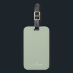 Sage Green Minimalist Modern Monogram Elegant Luggage Tag<br><div class="desc">Introducing our Sage Green Minimalist Modern Monogram Elegant Collection: Elevate your aesthetic with serene sophistication and timeless elegance. Our collection showcases minimalist designs in a tranquil sage green hue, complemented by refined monograms tailored to your personal style. From polished stationery to versatile accessories, each piece in our collection is meticulously...</div>