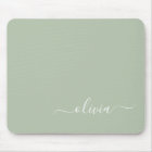 Sage Green Minimalist Modern Monogram Elegant