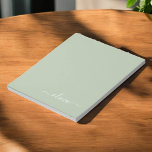 Sage Green Minimalist Modern Monogram Elegant Notepad<br><div class="desc">Introducing our Sage Green Minimalist Modern Monogram Elegant Collection: Elevate your aesthetic with serene sophistication and timeless elegance. Our collection showcases minimalist designs in a tranquil sage green hue, complemented by refined monograms tailored to your personal style. From polished stationery to versatile accessories, each piece in our collection is meticulously...</div>